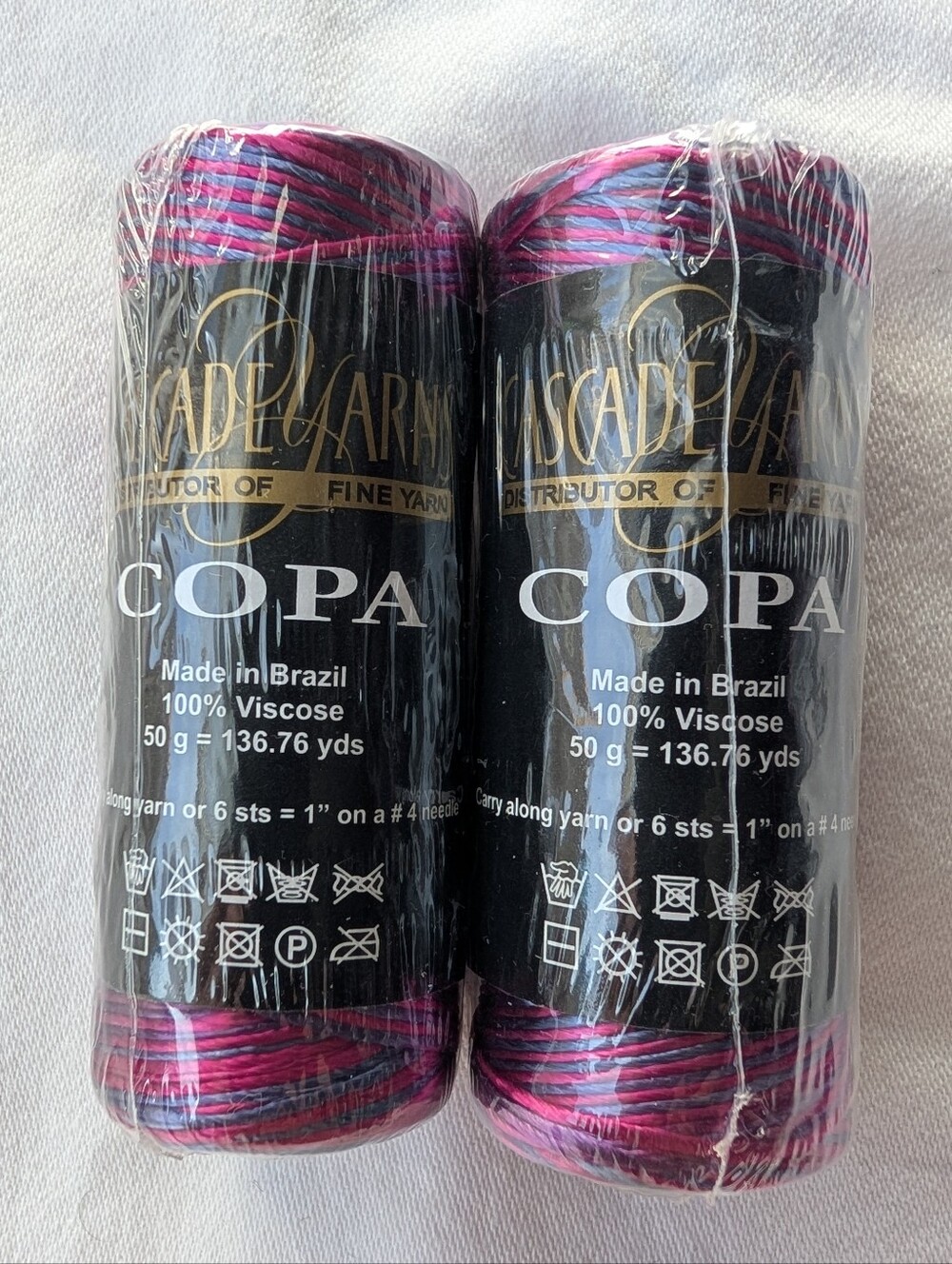 Cascade Yarns Copa Multicolor Viscose Carry-Along Yarn - 2 Spools